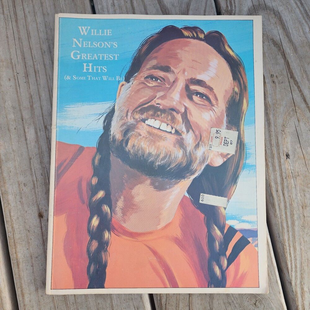 Vintage Willie Nelson Greatest Hits Songbook Piano Vocal Guitar Sheet Music Book